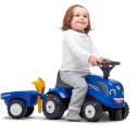 FALK Traktorek Baby New Holland Niebieski z Przyczepką + akc. od 1 roku FALK FALK Traktorek Baby New Holland Niebieski z Przyczepką + akc. od 1 roku FALK