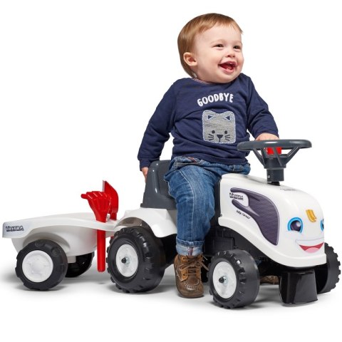 FALK Traktorek Baby Valtra Biały z Przyczepką + akc. od 1 roku FALK FALK Traktorek Baby Valtra Biały z Przyczepką + akc. od 1 roku FALK