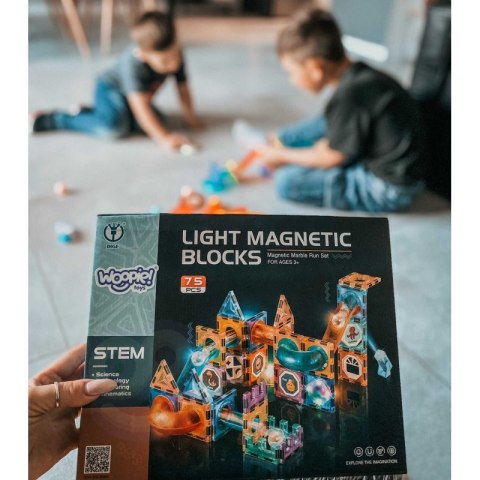 WOOPIE Klocki Magnetyczne Tor Kulkowy Świetlny 75 el. Woopie WOOPIE Klocki Magnetyczne Tor Kulkowy Świetlny 75 el. Woopie