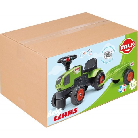 FALK Traktorek Baby Claas Axos 310 Zielony z Przyczepką od 1 roku FALK FALK Traktorek Baby Claas Axos 310 Zielony z Przyczepką od 1 roku FALK