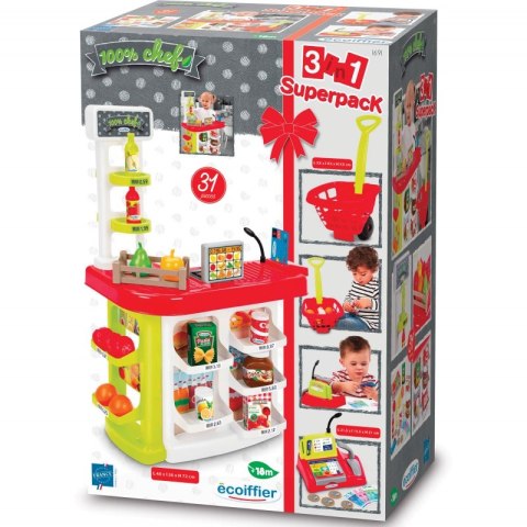 Ecoiffier Sklep Supermarket z Koszykiem Zakupowym oraz Kasą z Mikrofonem 31el. Ecoiffier Ecoiffier Sklep Supermarket z Koszykiem Zakupowym oraz Kasą z Mikrofonem 31el. Ecoiffier