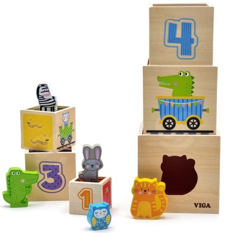 VIGA Drewniana Piramidka Układanka Klocki Sorter Viga Toys VIGA Drewniana Piramidka Układanka Klocki Sorter Viga Toys