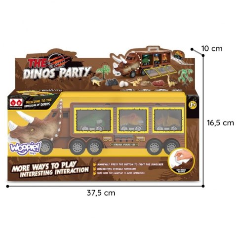 WOOPIE Cięzarówka Dinozaur z Wyrzutnią i Samochodzikami Woopie WOOPIE Cięzarówka Dinozaur z Wyrzutnią i Samochodzikami Woopie