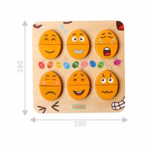 MASTERKIDZ Tablica do Nauki Emocji Drewniane Jajka jaki Humor? Masterkidz