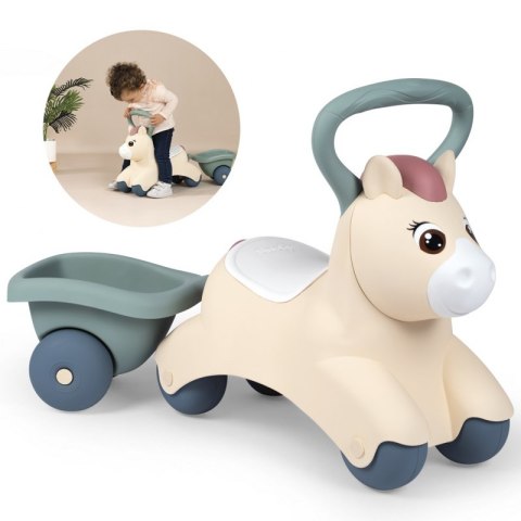 SMOBY Little Pierwszy Jeżdzik Pony Ride-On Kucyk z Przyczepką Smoby SMOBY Little Pierwszy Jeżdzik Pony Ride-On Kucyk z Przyczepką Smoby