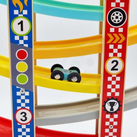 TOOKY TOY Kolorowa Zjeżdżalnia Tor Dla Samochodów Tooky Toy TOOKY TOY Kolorowa Zjeżdżalnia Tor Dla Samochodów Tooky Toy