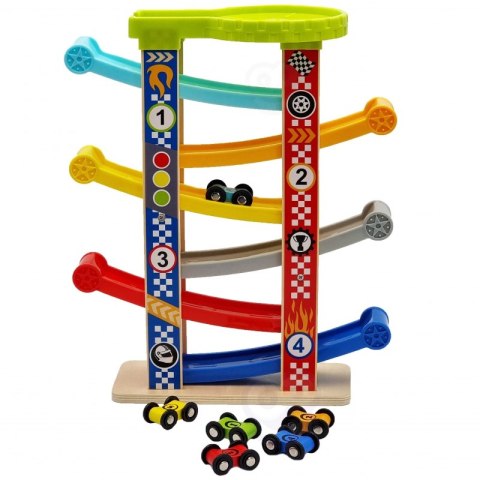 TOOKY TOY Kolorowa Zjeżdżalnia Tor Dla Samochodów Tooky Toy TOOKY TOY Kolorowa Zjeżdżalnia Tor Dla Samochodów Tooky Toy