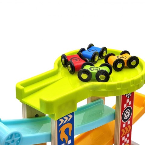 TOOKY TOY Kolorowa Zjeżdżalnia Tor Dla Samochodów Tooky Toy TOOKY TOY Kolorowa Zjeżdżalnia Tor Dla Samochodów Tooky Toy