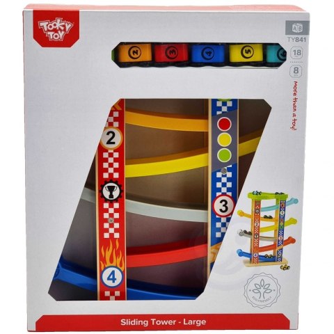TOOKY TOY Kolorowa Zjeżdżalnia Tor Dla Samochodów Tooky Toy TOOKY TOY Kolorowa Zjeżdżalnia Tor Dla Samochodów Tooky Toy