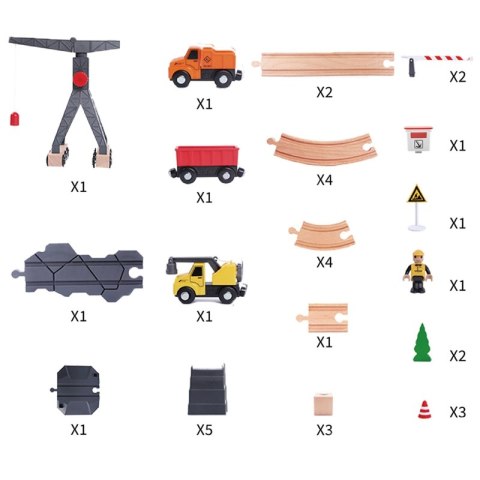 Tooky Toy Drewniana Konstrukcja Budowanie Drogi dla Pojazdów Budowlanych Tooky Toy Tooky Toy Drewniana Konstrukcja Budowanie Drogi dla Pojazdów Budowlanych Tooky Toy