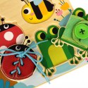 Tooky Toy Drewniana Tablica Edukacyjna Sorter Trening Ćwiczenia Sznurek Guzik Klamerka Tooky Toy