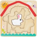 Tooky Toy Drewniane Puzzle Wielowarstwowe Tablica Zwierzątka na Farmie 7 el. Tooky Toy