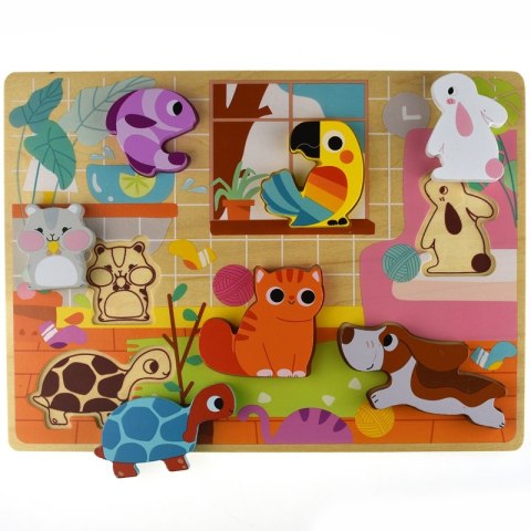 Tooky Toy Drewniane Puzzle Zwierzątka Dom Dopasuj Kształty Tooky Toy Tooky Toy Drewniane Puzzle Zwierzątka Dom Dopasuj Kształty Tooky Toy