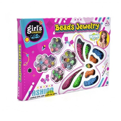 WOOPIE ART&FUN Zestaw do Robienia Biżuteri Bransoletek Wisiorków Pierścionków Kolczyków z Motylakmi Woopie