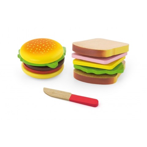 Viga Zestaw Do Krojenia Hamburger i Kanapka Viga Toys Viga Zestaw Do Krojenia Hamburger i Kanapka Viga Toys