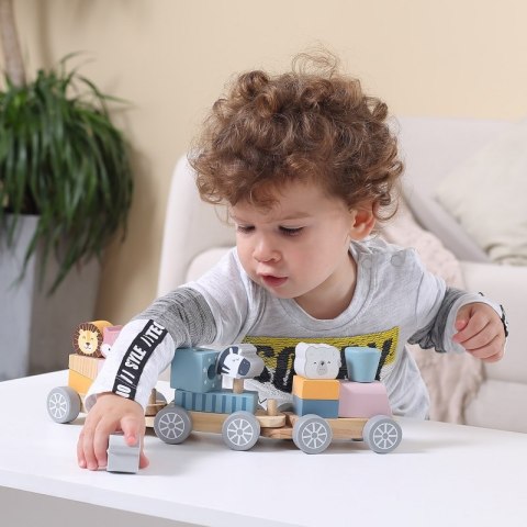 Viga Drewniana Kolejka z wagonikami i zwierzątkami do ciągnięcia PolarB Viga Toys Viga Drewniana Kolejka z wagonikami i zwierzątkami do ciągnięcia PolarB Viga Toys