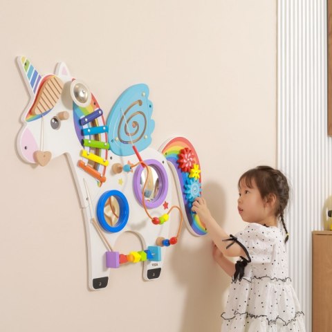 Viga Drewniana Tablica Sensoryczna Manipulacyjna Jednorożec Certyfikat FSC Viga Toys