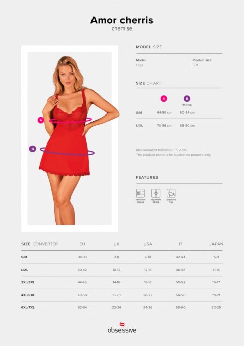 KOSZULKA AMOR CHERRIS CHEMISE OBSESSIVE KOSZULKA AMOR CHERRIS CHEMISE OBSESSIVE