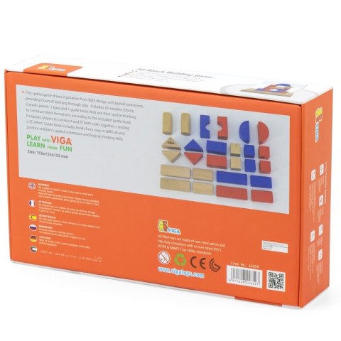 Viga Drewniana Gra Budowanie Klocki 3D Montessori Viga Toys Viga Drewniana Gra Budowanie Klocki 3D Montessori Viga Toys