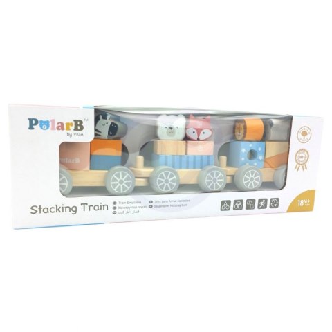 Viga Drewniana Kolejka z wagonikami i zwierzątkami do ciągnięcia PolarB Viga Toys Viga Drewniana Kolejka z wagonikami i zwierzątkami do ciągnięcia PolarB Viga Toys