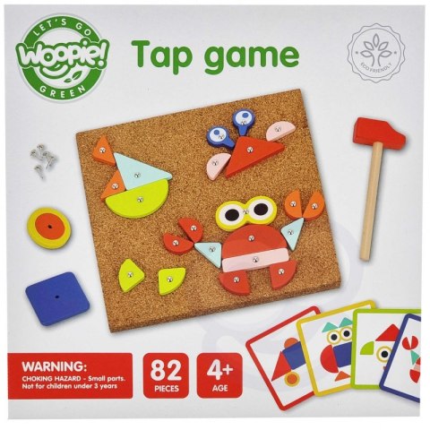 WOOPIE GREEN Drewniana Przybijanka z Młotkiem Układanka 20 wzorów 82 el. Certyfikat FSC Woopie WOOPIE GREEN Drewniana Przybijanka z Młotkiem Układanka 20 wzorów 82 el. Certyfikat FSC Woopie