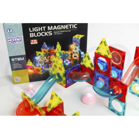 WOOPIE Klocki Magnetyczne Tor Kulkowy Świetlny 75 el. Woopie WOOPIE Klocki Magnetyczne Tor Kulkowy Świetlny 75 el. Woopie