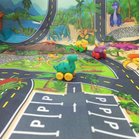 WOOPIE Mata Droga dla Samochodzików Zestaw Dinozaury Auta + Znaki Drogowe Woopie