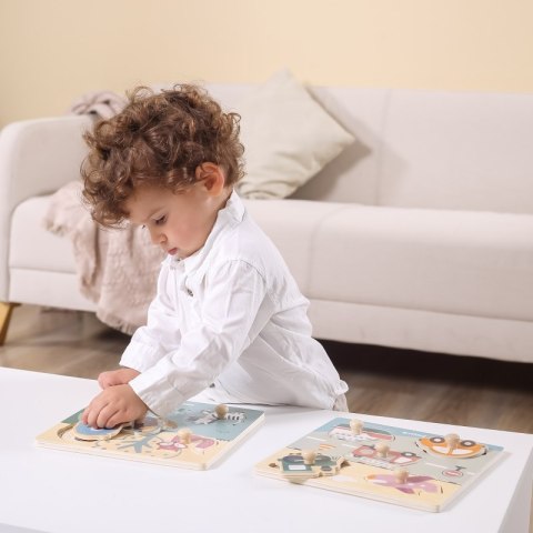 VIGA PolarB Drewniane Puzzle Pojazdy z Pinezkami Viga Toys VIGA PolarB Drewniane Puzzle Pojazdy z Pinezkami Viga Toys