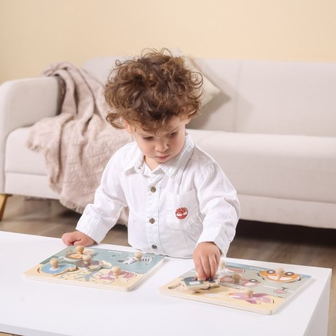 VIGA PolarB Drewniane Puzzle Pojazdy z Pinezkami Viga Toys VIGA PolarB Drewniane Puzzle Pojazdy z Pinezkami Viga Toys