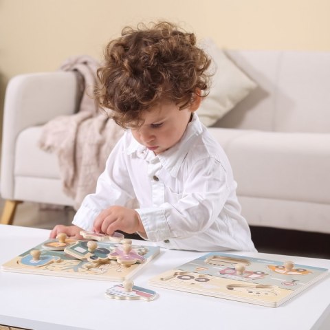 VIGA PolarB Drewniane Puzzle Pojazdy z Pinezkami Viga Toys VIGA PolarB Drewniane Puzzle Pojazdy z Pinezkami Viga Toys