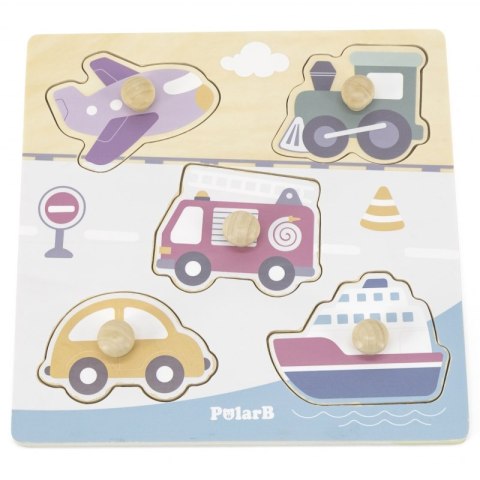 VIGA PolarB Drewniane Puzzle Pojazdy z Pinezkami Viga Toys VIGA PolarB Drewniane Puzzle Pojazdy z Pinezkami Viga Toys