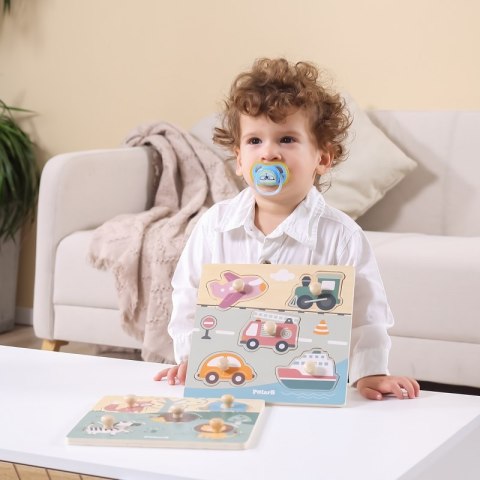 VIGA PolarB Drewniane Puzzle Pojazdy z Pinezkami Viga Toys VIGA PolarB Drewniane Puzzle Pojazdy z Pinezkami Viga Toys
