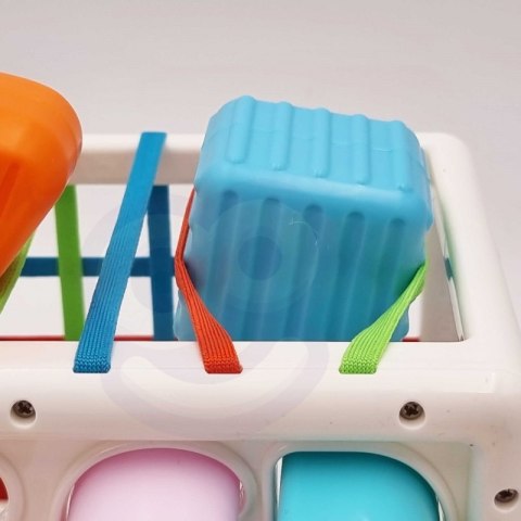 WOOPIE Elastyczna Kostka Sensoryczna Sorter dla Dzieci Kolorowe Kształty Alfabet 15 el. Woopie
