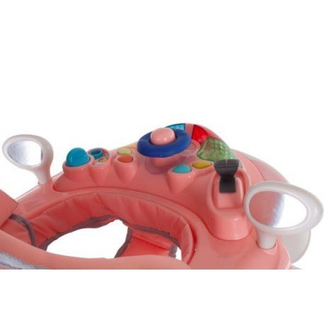 Chodzik kołyska z kierownicą - różowo szary Sun BABY Chodzik kołyska z kierownicą - różowo szary Sun BABY