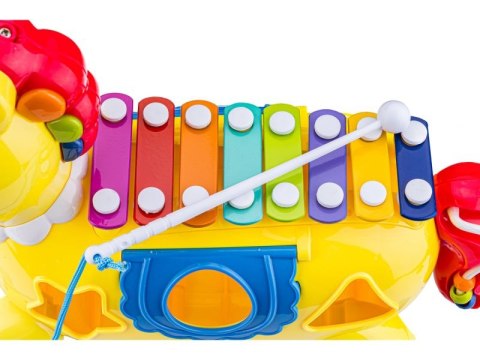 Edukacyjny Konik Na Biegunach Interaktywny Sorter, Cymbałki, Klocki, Melodie Edukacyjny Konik Na Biegunach Interaktywny Sorter, Cymbałki, Klocki, Melodie
