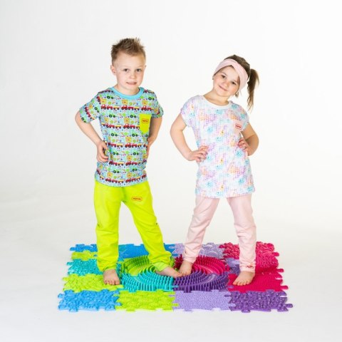 WOOPIE Mata Sensoryczna Ortopedyczna Puzzle 11 el. - Kolor Różowy/Fioletowy Woopie