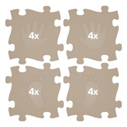 WOOPIE Mata Sensoryczna Ortopedyczna Puzzle Ręce i Nogi 16 el. - Kolor Beżowy Woopie