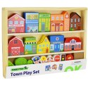 TOOKY TOY Drewniany Zestaw Budynków i Figurek Miasto Policja Szpital Remiza Policjant Doktor Strażak Tooky Toy