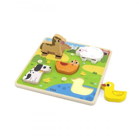 VIGA Drewniana Układanka Puzzle Zwierzątka Farma do Dopasowania Viga Toys VIGA Drewniana Układanka Puzzle Zwierzątka Farma do Dopasowania Viga Toys