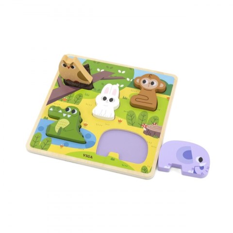 VIGA Drewniana Układanka Puzzle Zwierzątka Las do Dopasowania Viga Toys VIGA Drewniana Układanka Puzzle Zwierzątka Las do Dopasowania Viga Toys
