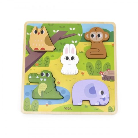 VIGA Drewniana Układanka Puzzle Zwierzątka Las do Dopasowania Viga Toys VIGA Drewniana Układanka Puzzle Zwierzątka Las do Dopasowania Viga Toys