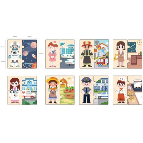 VIGA Drewniane Puzzle Układanka Dopasowanie Zawodów Viga Toys VIGA Drewniane Puzzle Układanka Dopasowanie Zawodów Viga Toys