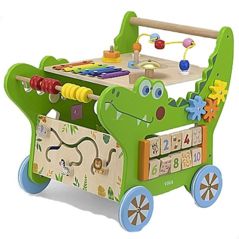 VIGA Drewniany Pchacz Edukacyjny Krokodylek 12w1 Viga Toys