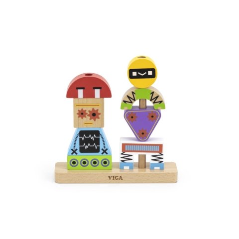 VIGA Układanka Piramidka Roboty + Wzory 8 el. Viga Toys VIGA Układanka Piramidka Roboty + Wzory 8 el. Viga Toys