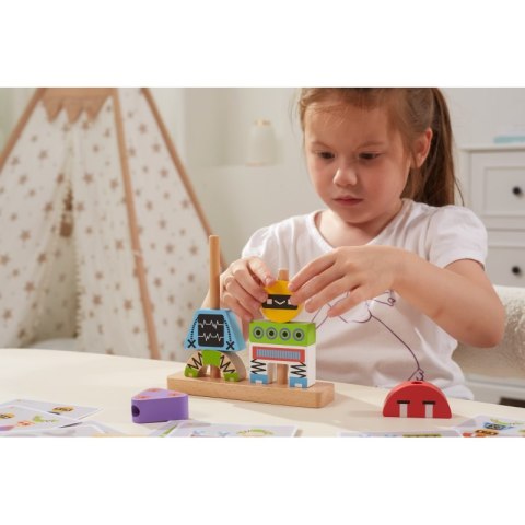 VIGA Układanka Piramidka Roboty + Wzory 8 el. Viga Toys VIGA Układanka Piramidka Roboty + Wzory 8 el. Viga Toys
