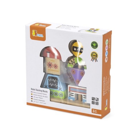 VIGA Układanka Piramidka Roboty + Wzory 8 el. Viga Toys VIGA Układanka Piramidka Roboty + Wzory 8 el. Viga Toys
