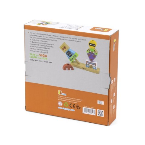 VIGA Układanka Piramidka Roboty + Wzory 8 el. Viga Toys VIGA Układanka Piramidka Roboty + Wzory 8 el. Viga Toys
