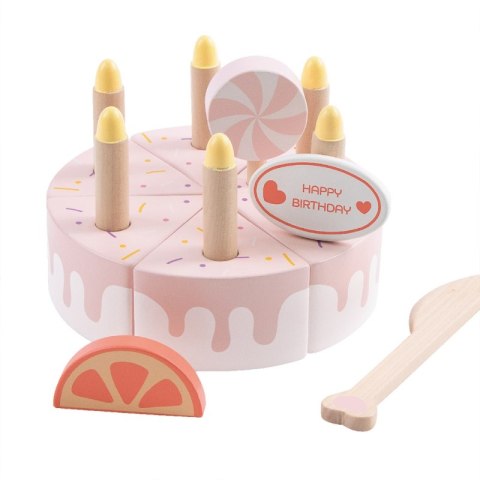 CLASSIC WORLD Drewniany Tort Urodzinowy do Krojenia Świeczki Owoce 16 el. Classic World CLASSIC WORLD Drewniany Tort Urodzinowy do Krojenia Świeczki Owoce 16 el. Classic World