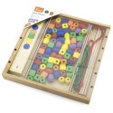 VIGA Drewniana Gra edukacyjna Logiczne koraliki 104 elementy Viga Toys