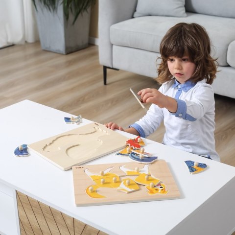 VIGA Drewniane Puzzle Montessori Kogut z Pinezkami Viga Toys VIGA Drewniane Puzzle Montessori Kogut z Pinezkami Viga Toys